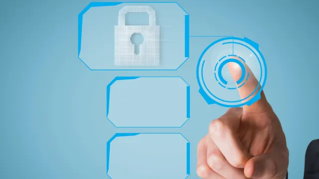 Arte de uma mão tocando documentos em uma tela