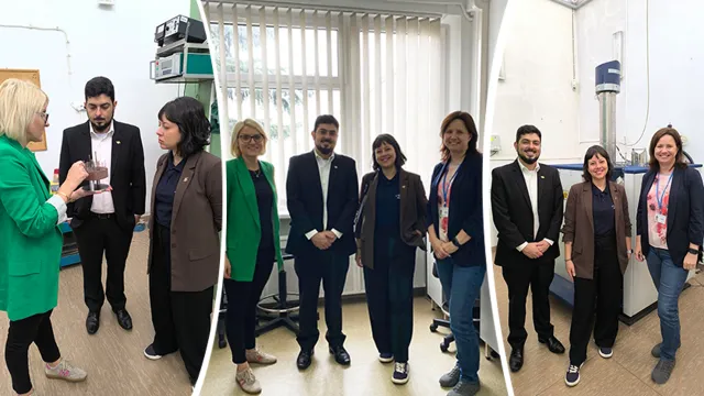 Na foto do centro, da esq. para dir.: Dra. Marta Walo, Chefe do Laboratório de Dosimetria, Daniel Santos, Assessor do EGP, Alina Mesquita, Arquiteta da GT, e  Dra. Urszula Gryczka, Chefe do Centro para Pesquisa e Tecnologia em Radiação